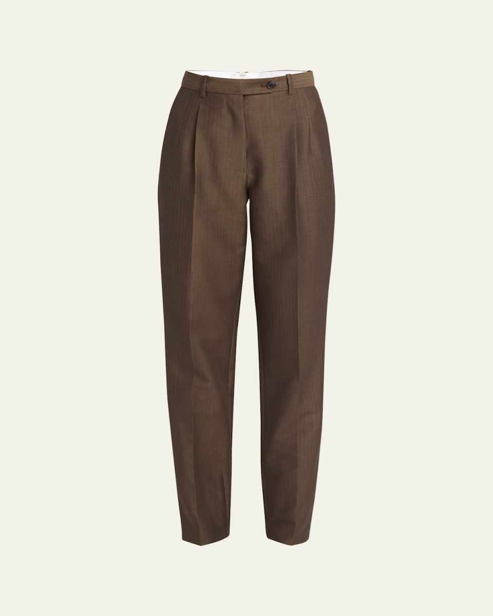 Norbert Pleated Mohair Wool Pants